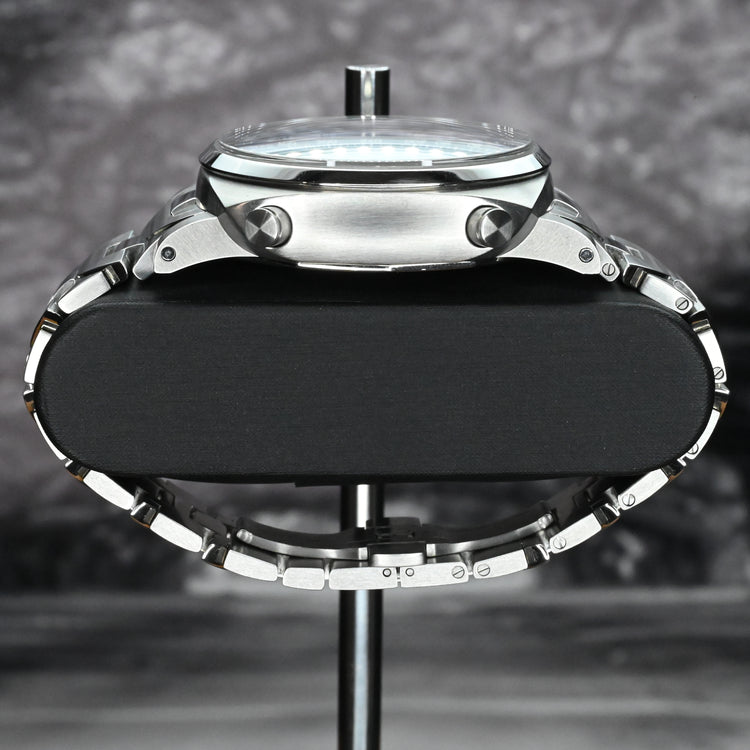 Panerai Luminor Chronograph Blue Dial Steel Bracelet PAM01110 Box & Papers